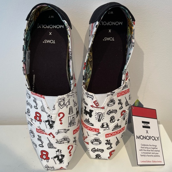 NIB NWT Toms x Monopoly Limited Edition Alpargatas w/ OrthoLite - Women’s 7 - Picture 4 of 16
